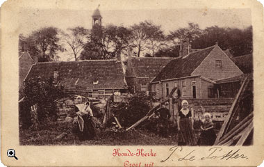 foto achter het Dorpsplein bij het zogenaamde 'bloemkoollaantje' te Koudekerke voor 1906