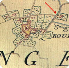 fragment kaart Hattinga met aangifte van hofstede de Pachter te Koudekerke