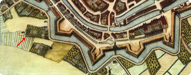 FRAGMENT KAART MIDDELBVRGVM DOOR JOAN BLAEU IN 1652