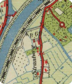 fragment topografische kaart 1949, met aangifte van buitenplaats De Parel te Koudekerke