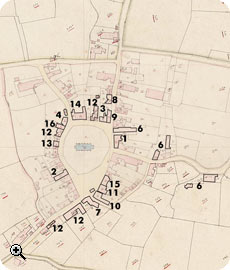 montage van fragment kadastraal minuutplan Koudekerke en de lokale middenstanders in 1832