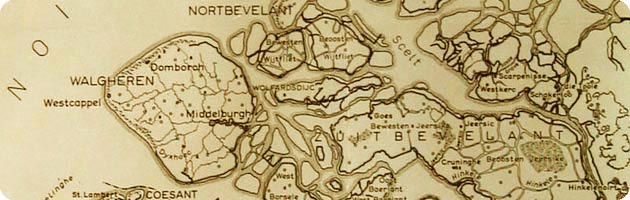 fragment kaart van Zeeland omstreeks 1300