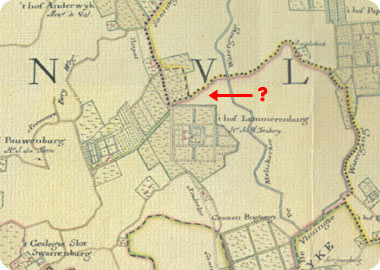 fragment van kaart Hattinga 1750