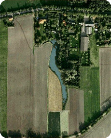 luchtfoto huidige locatie voormalige buitenplaats Steenhove te Koudekeke