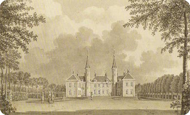 kasteel Ter Hooge te Koudekerke in 1785 door Jan Arends