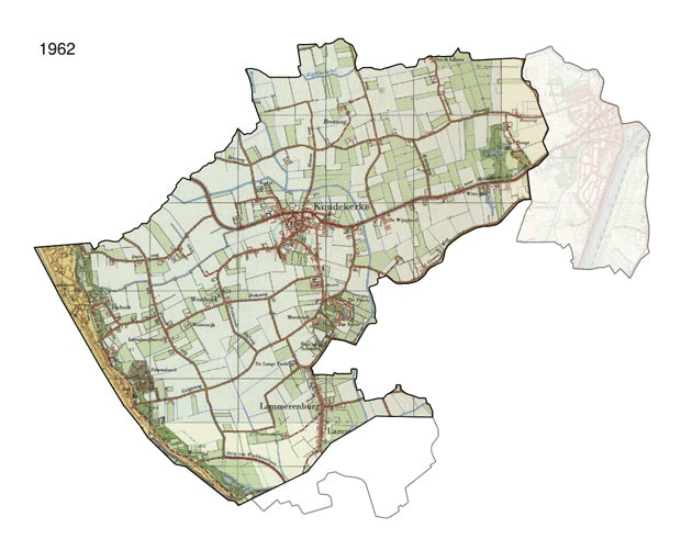 topografische kaart koudekerke 1962 tot 1993